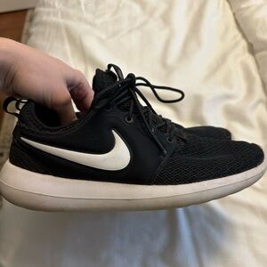 Nike Black and White Mesh Sneakers - Swoosh Detail